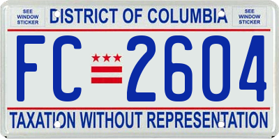 DC license plate FC2604