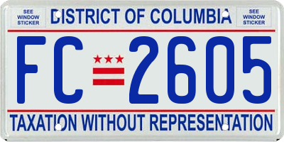 DC license plate FC2605