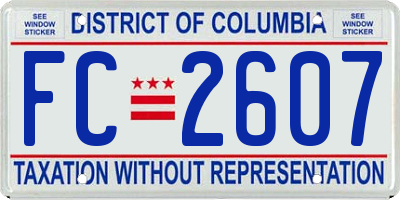 DC license plate FC2607