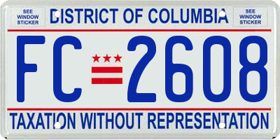 DC license plate FC2608