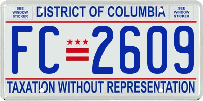 DC license plate FC2609