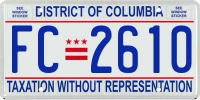 DC license plate FC2610