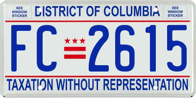 DC license plate FC2615