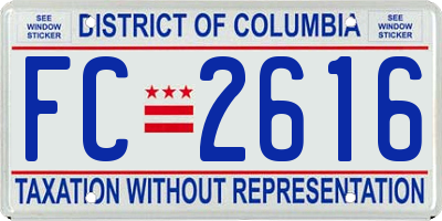 DC license plate FC2616