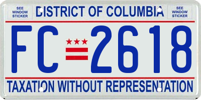 DC license plate FC2618