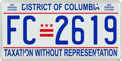 DC license plate FC2619