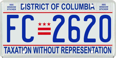 DC license plate FC2620