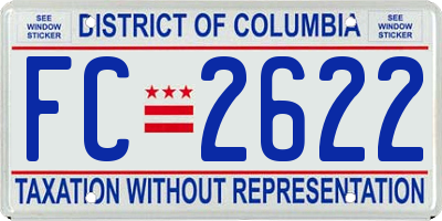 DC license plate FC2622