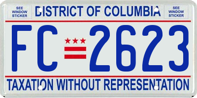 DC license plate FC2623