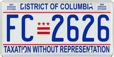 DC license plate FC2626