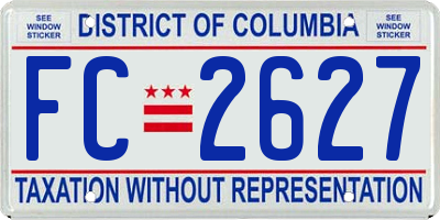 DC license plate FC2627