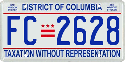 DC license plate FC2628