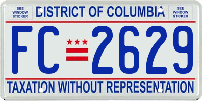 DC license plate FC2629