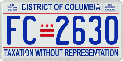 DC license plate FC2630