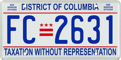 DC license plate FC2631