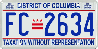 DC license plate FC2634