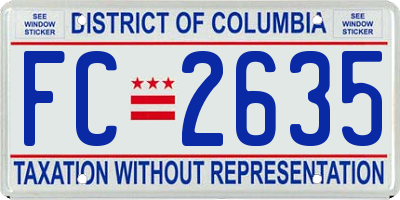 DC license plate FC2635