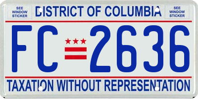 DC license plate FC2636