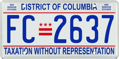 DC license plate FC2637