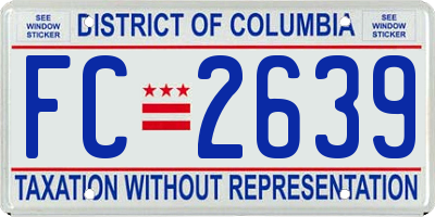 DC license plate FC2639