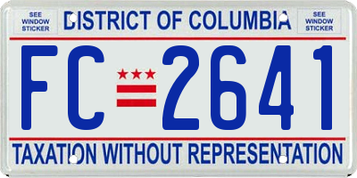 DC license plate FC2641