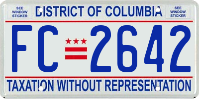 DC license plate FC2642