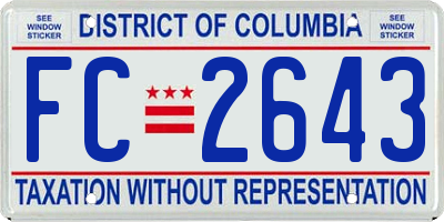 DC license plate FC2643