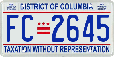 DC license plate FC2645