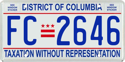 DC license plate FC2646