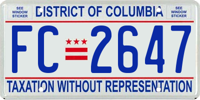 DC license plate FC2647