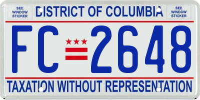 DC license plate FC2648