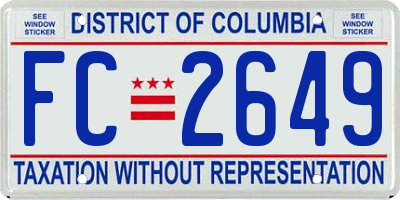 DC license plate FC2649