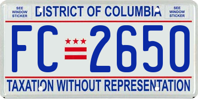 DC license plate FC2650