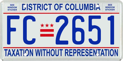 DC license plate FC2651