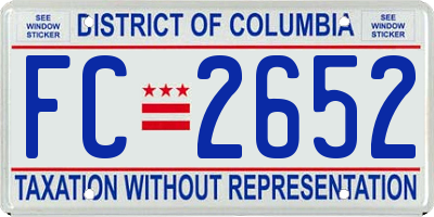 DC license plate FC2652