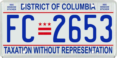 DC license plate FC2653