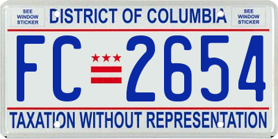 DC license plate FC2654