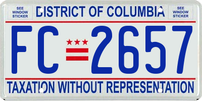 DC license plate FC2657