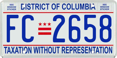 DC license plate FC2658