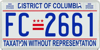 DC license plate FC2661