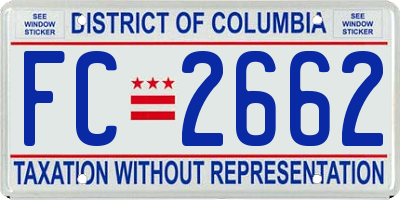 DC license plate FC2662