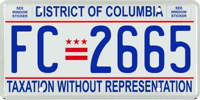 DC license plate FC2665