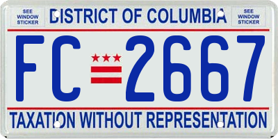 DC license plate FC2667