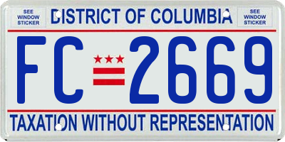 DC license plate FC2669