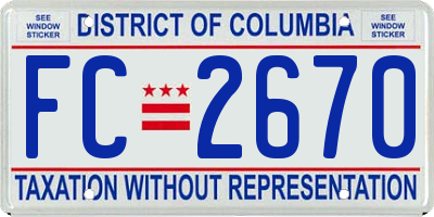 DC license plate FC2670