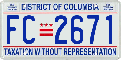 DC license plate FC2671