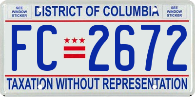 DC license plate FC2672