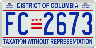 DC license plate FC2673