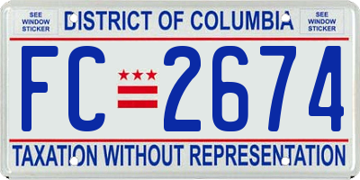 DC license plate FC2674