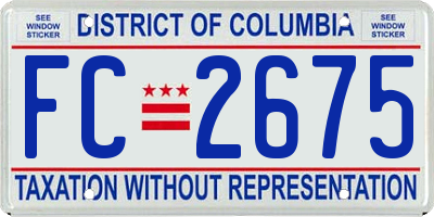 DC license plate FC2675